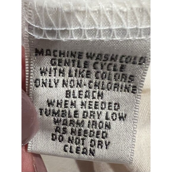 Chicos True Color Tees Woman’s Cream Short Sleeve Round Neck T Shirt 2/L/12 - Picture 5 of 6